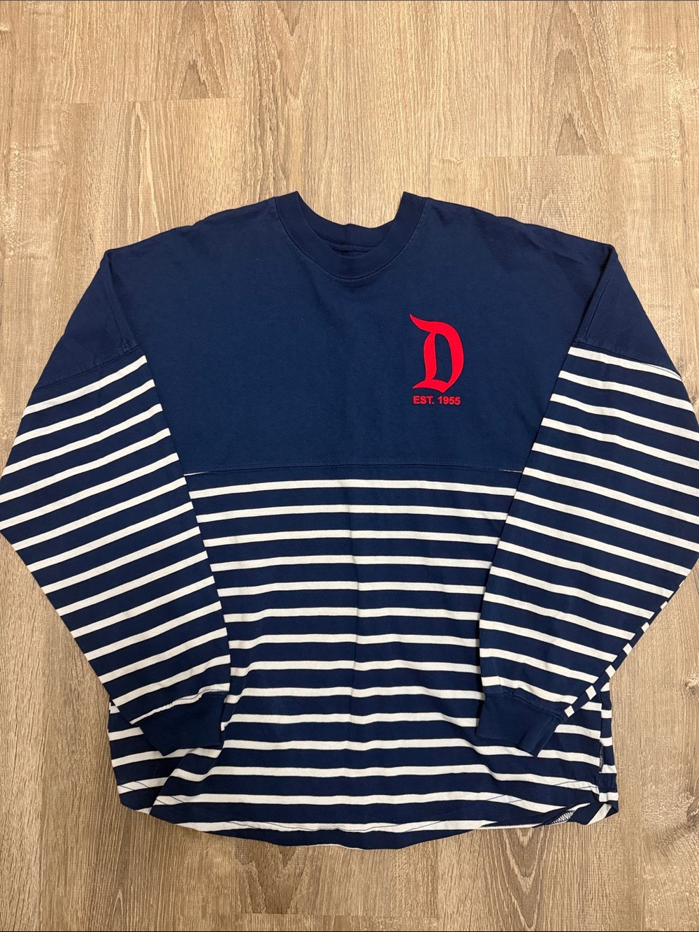 Disney Parks Navy  Spirit Jersey with Red Graphic Accent